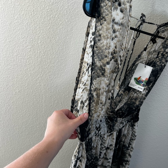 America & Beyond Snakeskin Beach Sheer Coverup Maxi Dress size small - Picture 10 of 10